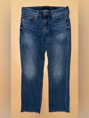 Lucky Brand Jeans Sweet Straight Cropped Womens Size 6/28 Mid Rise Raw Hem